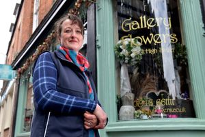 Jenny McHale outside Gallery Flowers in Whitchurch