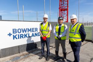 Max Abbott, Delivery Manager at the West Midlands Combined Authority, Matt Bower, Bowmer & Kirkland Project Manager and Councillor Richard Overton.