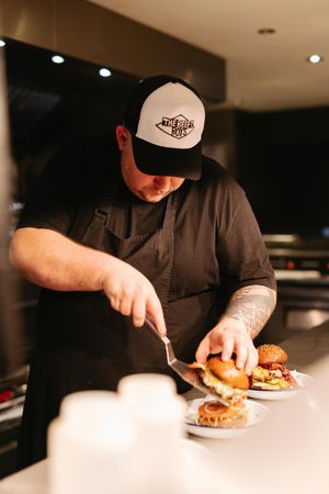 SHREWS COPYRIGHT SHROPSHIRE STAR JAMIE RICKETTS 21/06/2022 - Feature on The Beefy Boys in Shrewsbury. In Picture: Head Chef Liam Tinsley.