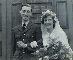 The happy couple on their wedding day in 1951