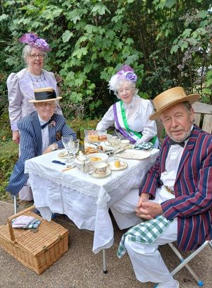 Enjoying a Victorian picnic in Temple Gardens in Llandrindod Wells