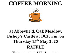 Supporting image for story: A coffee morning will be held at Bishop's Castle on Thursday, May 15, to which everyone is invited.