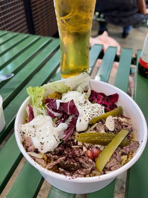 Ruz box with slow roasted lamb from Baity Palestinian Kitchen