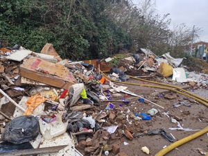 The mountain of rubbish was only one such mound to sit on Oak Lane, with more being seen further down the street