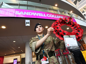 Supporting image for story: The Sandwell Colleges pay their respects with parade and poppy release at poignant Remembrance ceremony