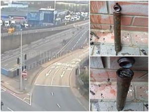 The M5 was closed after an unexploded bomb was found in a canal underneath it