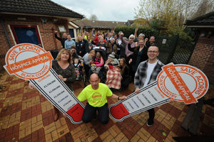 Delighted staff, users and supporters at Acorns