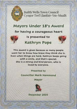 The special Mayor's Award presented to Kathryn