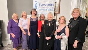 Some of SI Cannock members who attended the evening including Lead Team President Carole Holdcroft, organiser Jill Gooch & , Mistress of Ceremonies Lynne Tuckley