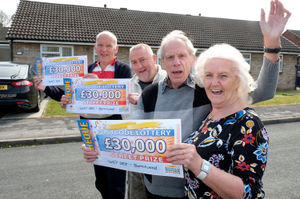 Longfellow Road neighbours celebrate their £30,000 win in the People's Postcode Lottery