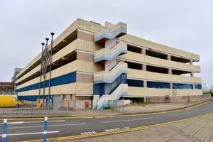 The multi-storey car park that used to serve Queens Square shopping centre
