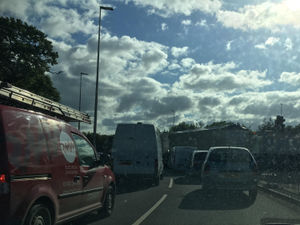 Supporting image for story: Long delays on Shrewsbury A5 after crash between car and lorry closes road