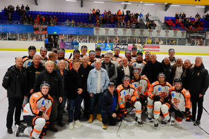 Members of the original 1985 Telford Tigers team, along with former director Gary Newbon, celebrated the 40th anniversary of Telford Tigers. Picture: Edward Bowen/ebphotography