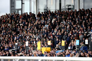 Racegoers in the stands at Uttoxeter Racecourse (Tim Goode/PA Wire)