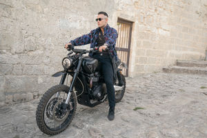 The Triumph Scrambler being auctioned in benefit of Severn Hospice. Picture: Max Earey
