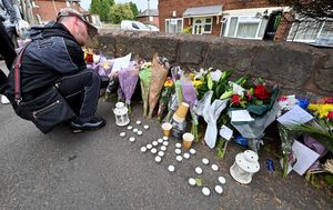DUDLEY COPYRIGHT NATIONAL WORLD TIM THURSFIELD -07/08/25Tributes at the scene of the tragic car accident, which killed three people on the junction of Clarence Street and Highgate Street, Upper Gornal.