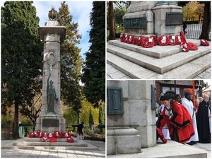 Poppy wreaths were laid at Smethwick Cenotaph during the town's service. Pictures: Sandwell Council
