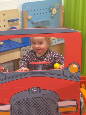 Charlie-Rae enjoying playtime at Kids Rule Play Café in Heath Hayes. Her mum, Sharna Hann, runs the monthly “Trisomy & Me” meet-up for children with Down syndrome and their families.
