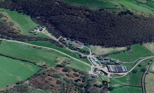 Black Hall, an organic farm and holiday park on the Welsh border near Knighton. Photo: Google Earth