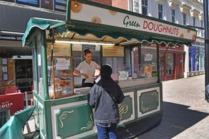 Green's Doughnuts is a visible and vibrant part of Wolverhampton city centre