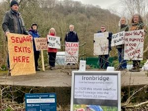 Supporting image for story: Protesters throw spotlight on river pollution in Ironbridge Gorge