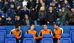 Three of Wolves' recent recruits on the bench yesterday