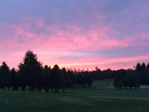 Supporting image for story: PICTURED: Wolverhampton golf course in the pink at sunrise
