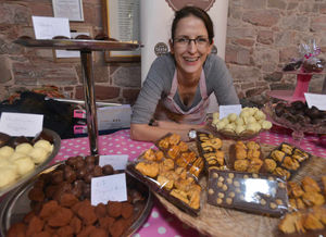 Holly Robinson on the Toot Sweets stall at the Chocolate Festival