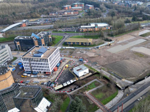Supporting image for story: Drone footage shows progress on Telford's multi-million pound 'Station Quarter'