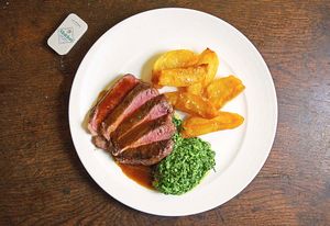 The steak and chips were melt in the mouth