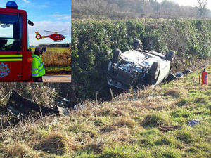 Supporting image for story: Driver in lucky escape as car overturns in Staffordshire crash