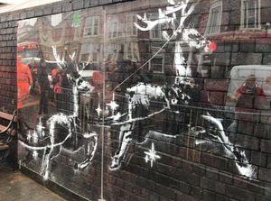 Supporting image for story: Perspex which covered Banksy artwork to be sold for charity