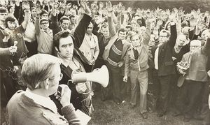 Nearly 1,000 Leyland workers at Cofton Park voted to ignore the engineering unions' call for strike. 31 August 1979