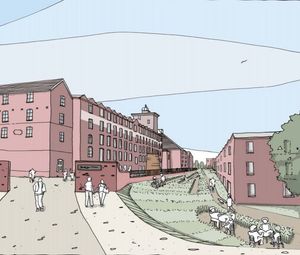  Drawings show how the site could look once the new houses and commercial units are built.
