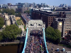 The mass participation race on Tower Bridge