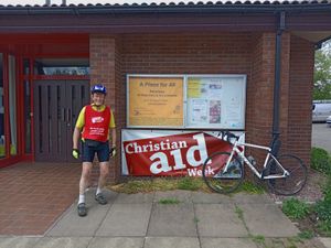 Look out for Rev Peter Christie and his bike as he cycles 80K for Christian Aid.