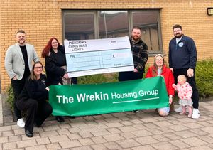 The Pickering Christmas lights raised £3,000 for the charities thanks to match funding from The Wrekin Housing Group.