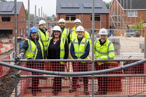 Members of Sandwell Council and Seddon Housing Partnership take a look at one of the sites