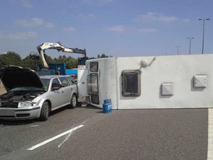 Supporting image for story: M5 traffic delays after caravan blows over