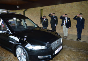 The funeral of veteran Alan Goulding who served in the Royal Air Force for 12 years in the 1970s as a chef