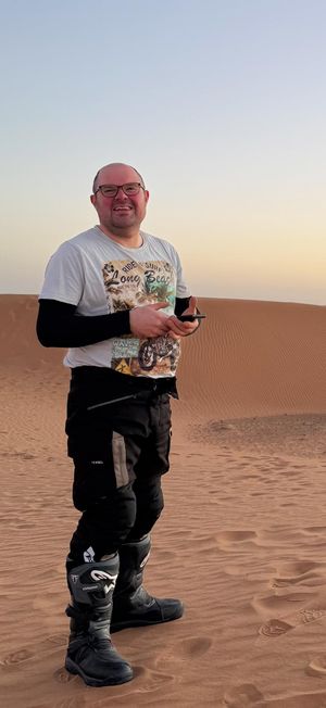 Matthew in his biker leathers after losing 3 stone 