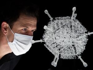 Supporting image for story: Artist creates sculpture of Oxford/AstraZeneca vaccine to mark 10m doses given