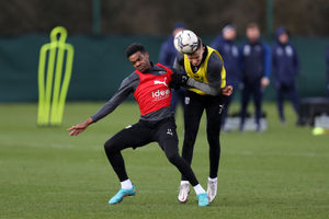  Grady Diangana of West Bromwich Albion and Conor Townsend (Photo by Adam Fradgley/West Bromwich Albion FC via Getty Images).