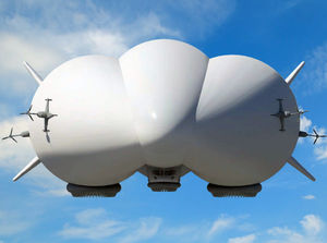 Front view of the Lockheed Martin Hybrid airship