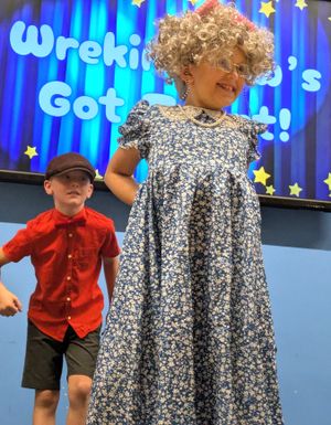 Ella Norton and Jack Morris-Roberts as the 'young'uns'.