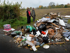 Supporting image for story: Outrage over huge pile of dumped rubbish near Bridgnorth