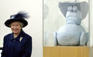 Queen Elizabeth 11 admired a Blue Tack statue after opening The New Art Gallery Walsall