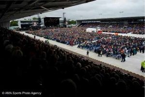 The view from the back - the Greenhous Meadow became a concert venue for Sir Elton John