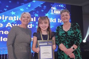 : Scarlett Russell was presented with the runner up for Inspirational Child in Care, by the City of Wolverhampton Council's Executive Director of Families, Alison Hinds, and Cabinet Member for Children, Young People and Education, Councillor Jacqui Coogan, after having two short stories published.