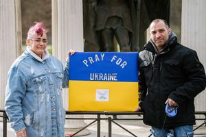 Louise Hammersley-Gecan and Dragan Gecan were two of those to show their support for the country.